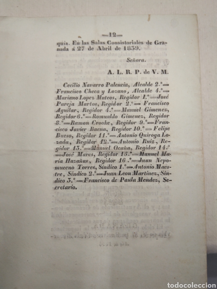 Libros antiguos: ESPOSICION QUE DIRIGE A S.M.EL EXCELENTISIMO AYUNTAMIENTO CONSTITUCIONAL DE GRANADA - Foto 2