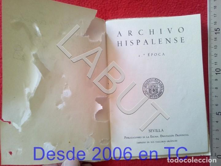 Libros antiguos: ARCHIVO HISPALENSE INDICES FAM6 - Foto 4
