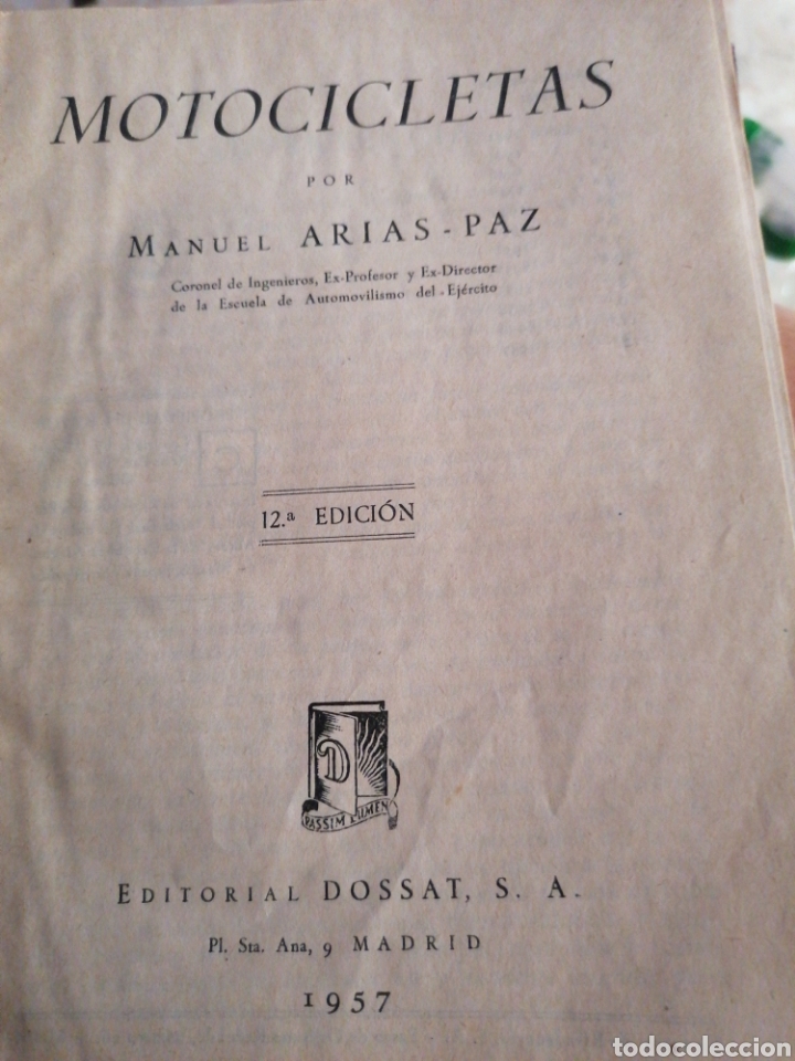 Libros antiguos: M. Arias_Paz Motocletas - Foto 2