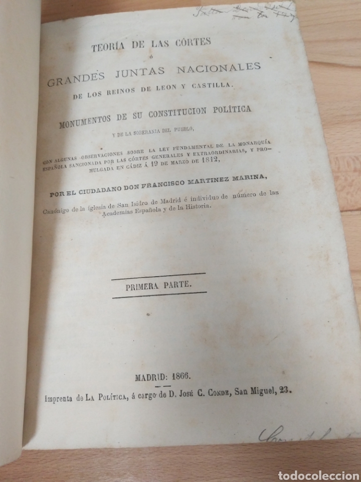 Libros antiguos: Teor&iacute;a de las Cortes, primera parte. Edici&oacute;n 1866 - Foto 2