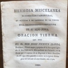 Libros antiguos: VALENCIA- JOSEF VICENTE IBARRA - MISCELANEA- FIESTA A EXPENSAS CARLOS IV - 1794