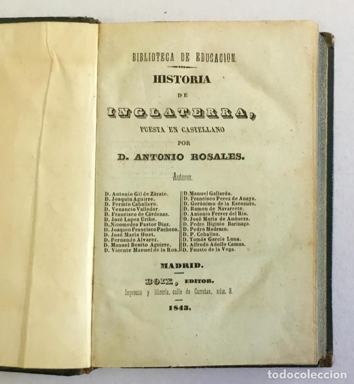 Libros antiguos: HISTORIA DE INGLATERRA. - VV.AA. 1843 - Foto 2