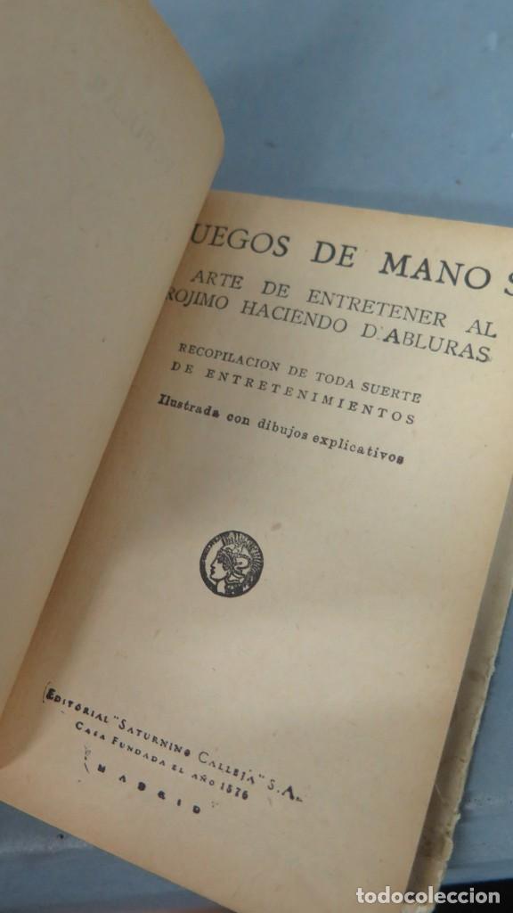 Libros antiguos: JUEGOS DE MANOS. ED. CALLEJA - Foto 2