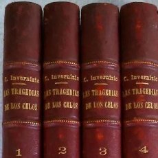Libros antiguos: LAS TRAGEDIAS DE LOS CELOS 4 TOMOS CAROLINA INVERNIZIO 1908