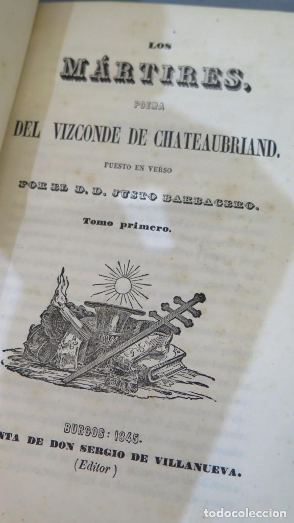 Libros antiguos: 1845.- LOS M&Aacute;RTIRES. CHATEAUBRIAND. 2 TOMOS - Foto 2