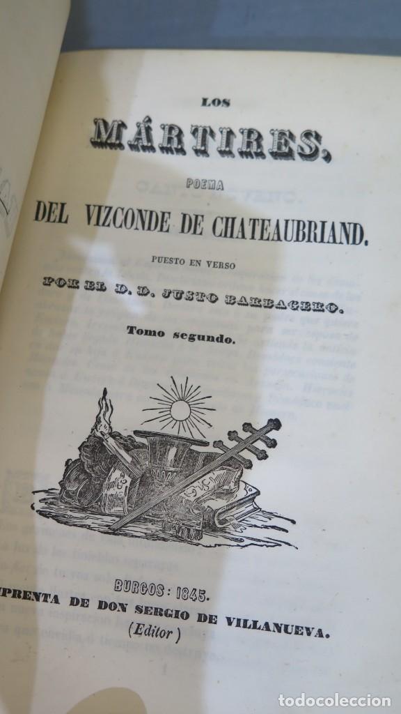 Libros antiguos: 1845.- LOS M&Aacute;RTIRES. CHATEAUBRIAND. 2 TOMOS - Foto 3