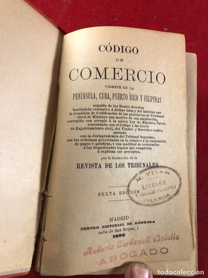Libros antiguos: C&oacute;digo de comercio - Madrid 1896 - Foto 2