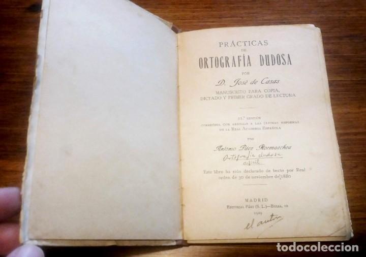 Libros antiguos: Pr&aacute;cticas de ortograf&iacute;a dudosa. D. Jos&eacute; de Casas. 1929 - Foto 7