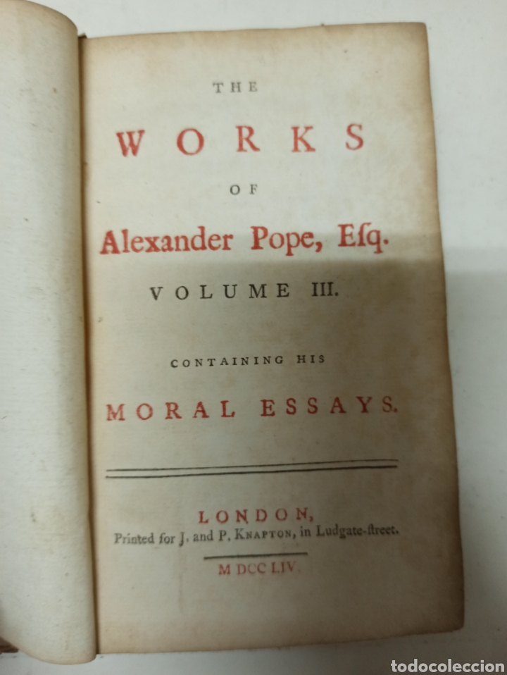 Libros antiguos: OBRAS DE ALEXANDER POPE EN INGLÉS SIGLO XVIII 1754 TOMOS 2 A 10 CON 21 GRABADOS - Foto 3 - 218204645