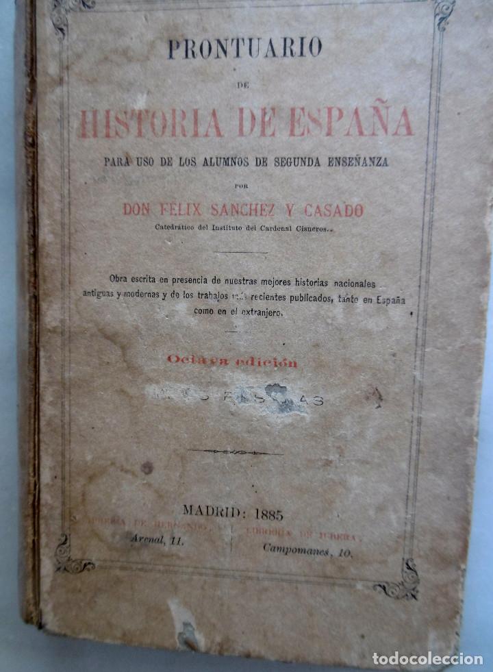 Libros antiguos: PRONTUARIO DE HISTORIA DE ESPA&Ntilde;A - Foto 1