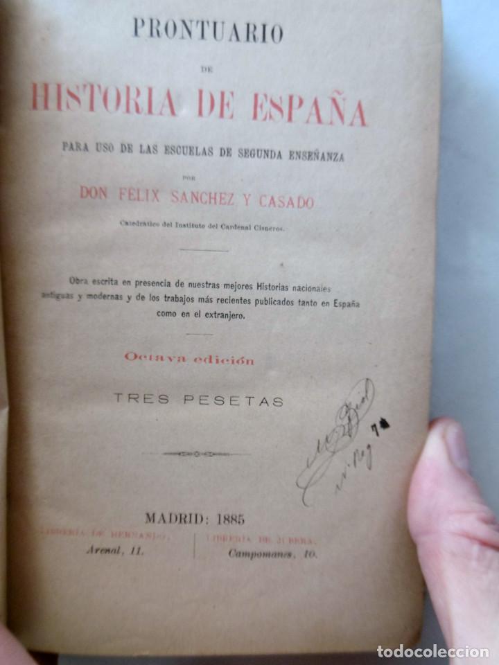 Libros antiguos: PRONTUARIO DE HISTORIA DE ESPA&Ntilde;A - Foto 2