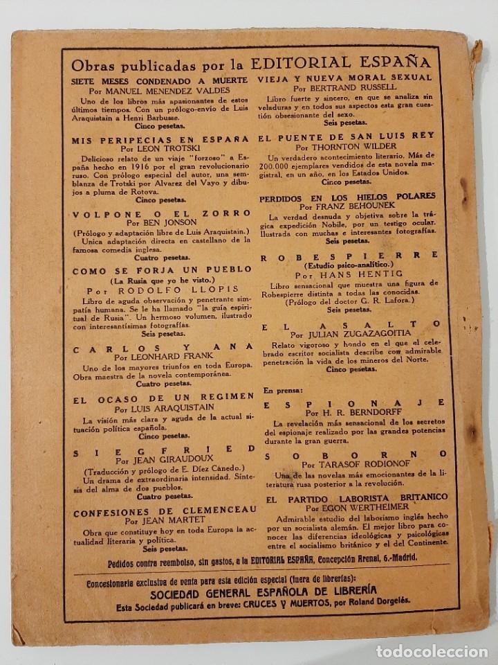Libros antiguos: SIN NOVEDAD EN EL FRENTE. E. M. REMARQUE. EDITORIAL ESPA&Ntilde;A. 1930 - Foto 2