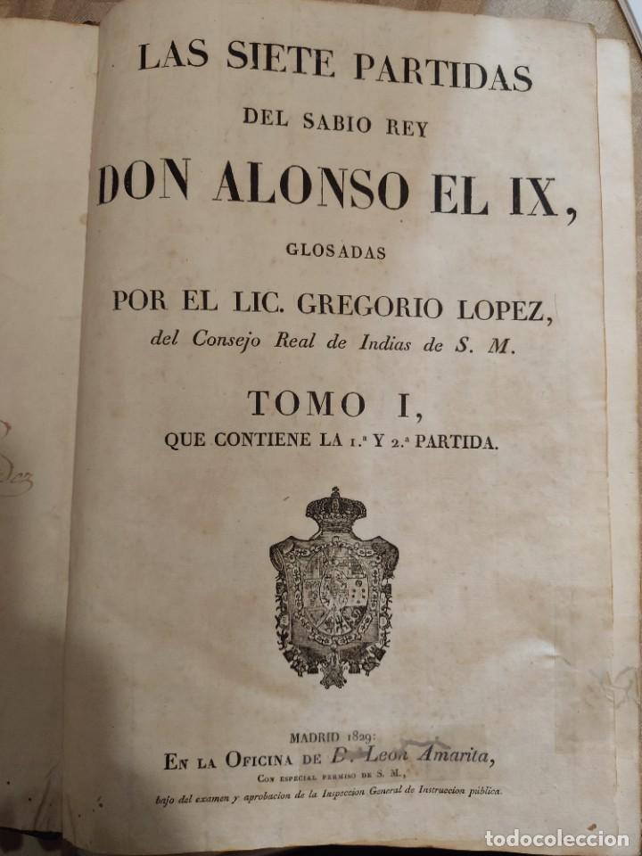 Libros antiguos: Las Siete Partidas (4 tomos) - Foto 2