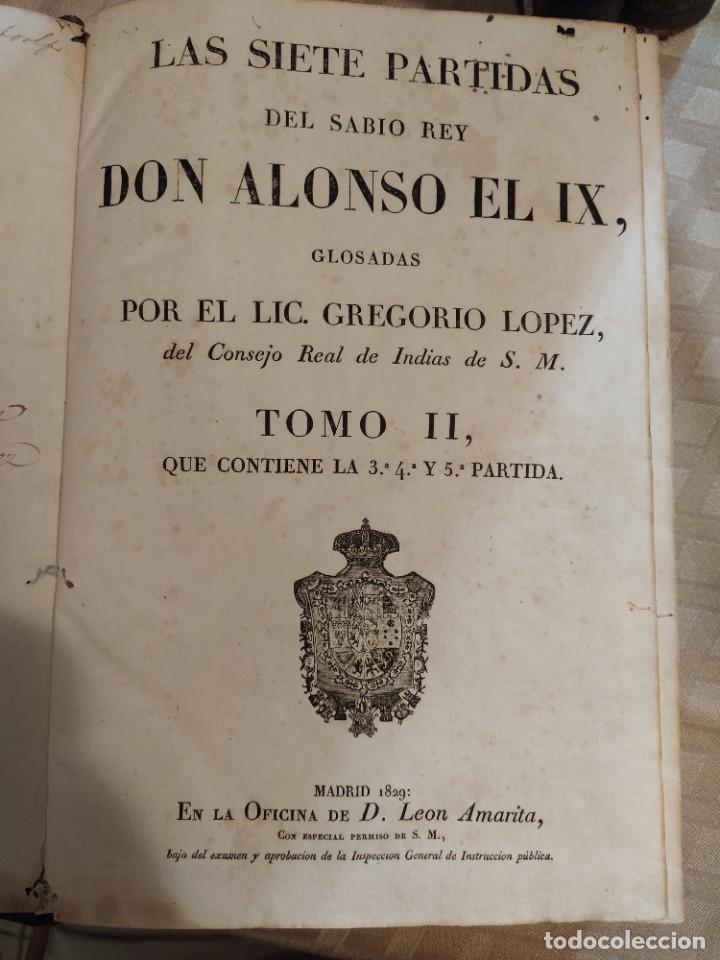 Libros antiguos: Las Siete Partidas (4 tomos) - Foto 4