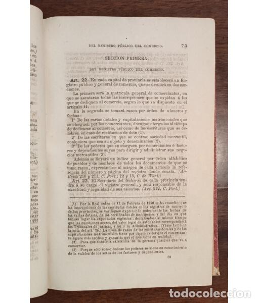 Libros antiguos: C&Oacute;DIGO DE COMERCIO ARREGLADO A LA REFORMA DECRETADA EN 6 DE DICIEMBRE DE 1868. G&Oacute;MEZ DE LA SERNA, Pe - Foto 3