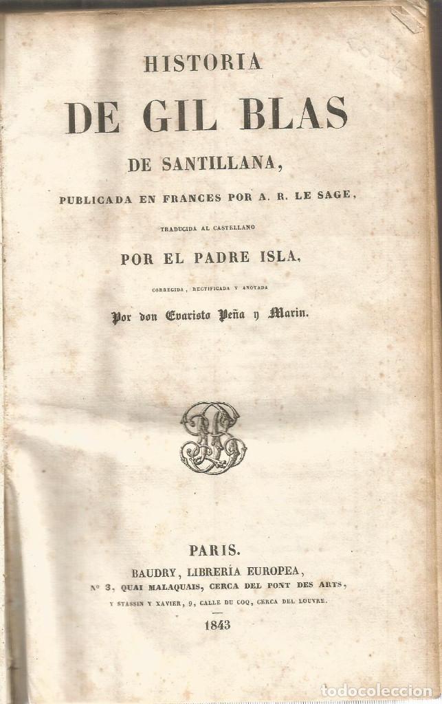 Libros antiguos: Historia de Gil Blas de Santillana - LE SAGE - Foto 3