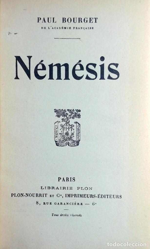 Libros antiguos: N&Eacute;M&Eacute;SIS / PAUL BOURGET. PARIS : LIBRAIRIE PLON, 1918. - Foto 3