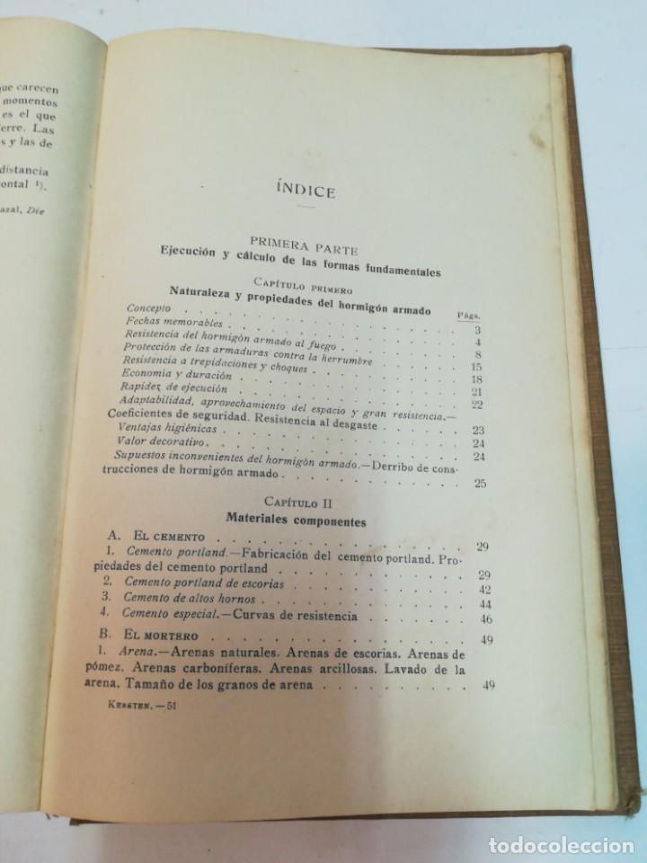Libros antiguos: C. KERSTEN Construcciones de Hormig&oacute;n armado S988T - Foto 5