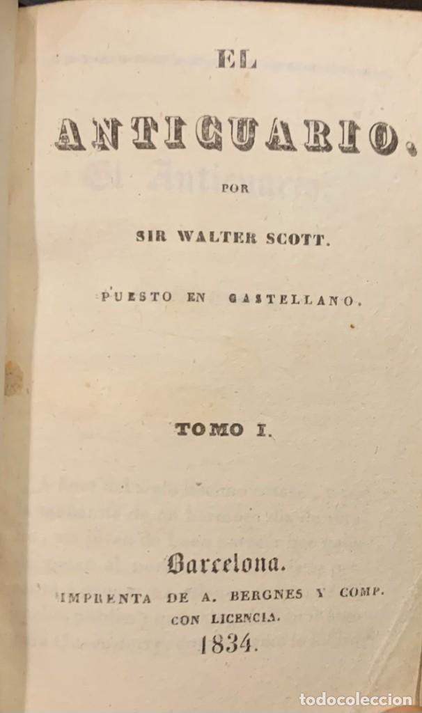 Libros antiguos: El Anticuario. Walter Scott - Foto 3