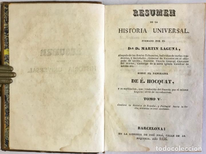 Libros antiguos: RESUMEN DE LA HISTORIA UNIVERSAL. - LAGUNA, Mart&iacute;n [HOCQUART, E.]. - Foto 14
