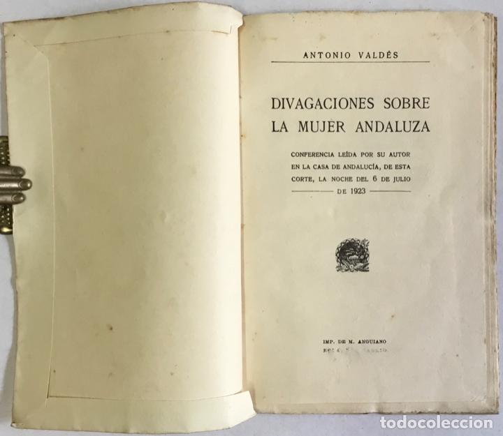 Libros antiguos: LA MUJER ANDALUZA. - VALD&Eacute;S, Antonio. - Foto 2