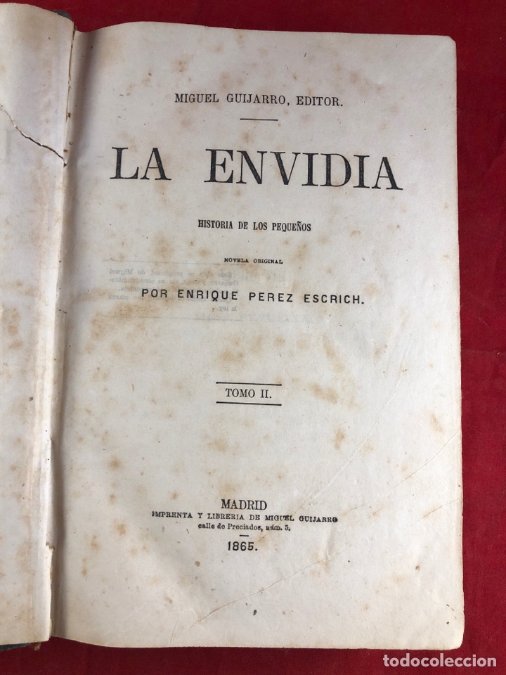 Libros antiguos: La envidia Tomo 2 a&ntilde;o 1865 - Foto 1