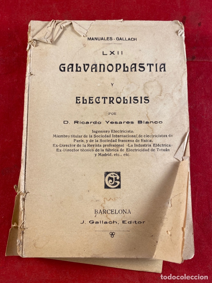Libros antiguos: GALVANOPLASTIA Y ELECTR&Oacute;LISIS - Foto 1