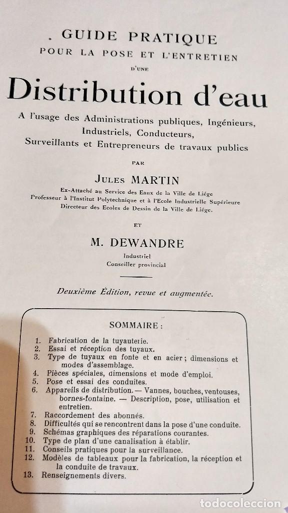 Libros antiguos: Guide pratique Distribution Deau 1924 - Foto 5