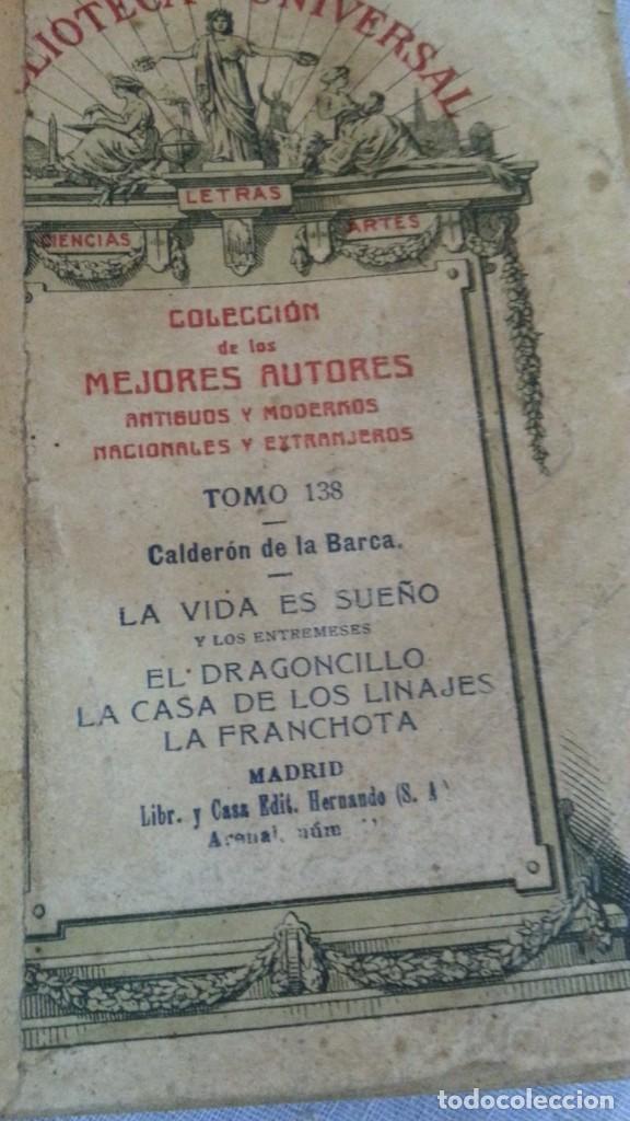 Libros antiguos: Libro antiguo. Biblioteca Universal. Calder&oacute;n de la Barca. A&ntilde;o 1926. - Foto 2
