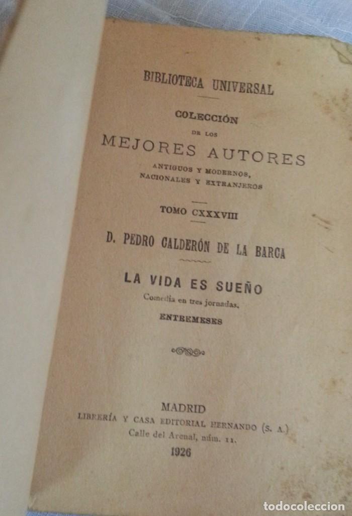 Libros antiguos: Libro antiguo. Biblioteca Universal. Calder&oacute;n de la Barca. A&ntilde;o 1926. - Foto 3
