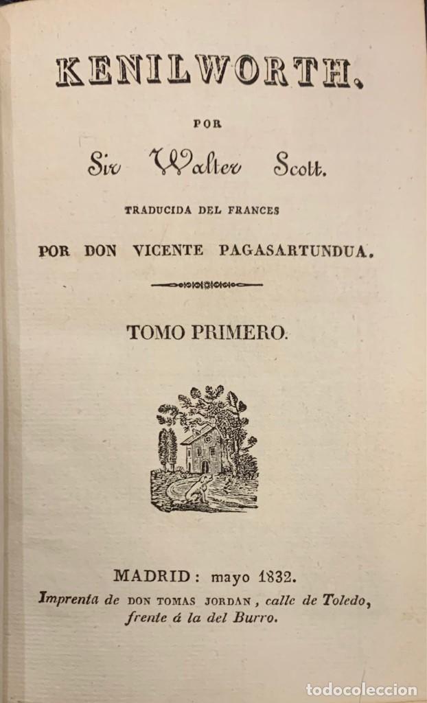 Libros antiguos: Kenilworth. Walter Scott - Foto 2