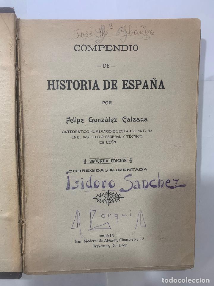 Libros antiguos: Compendio de historia de Espa&ntilde;a - Foto 1