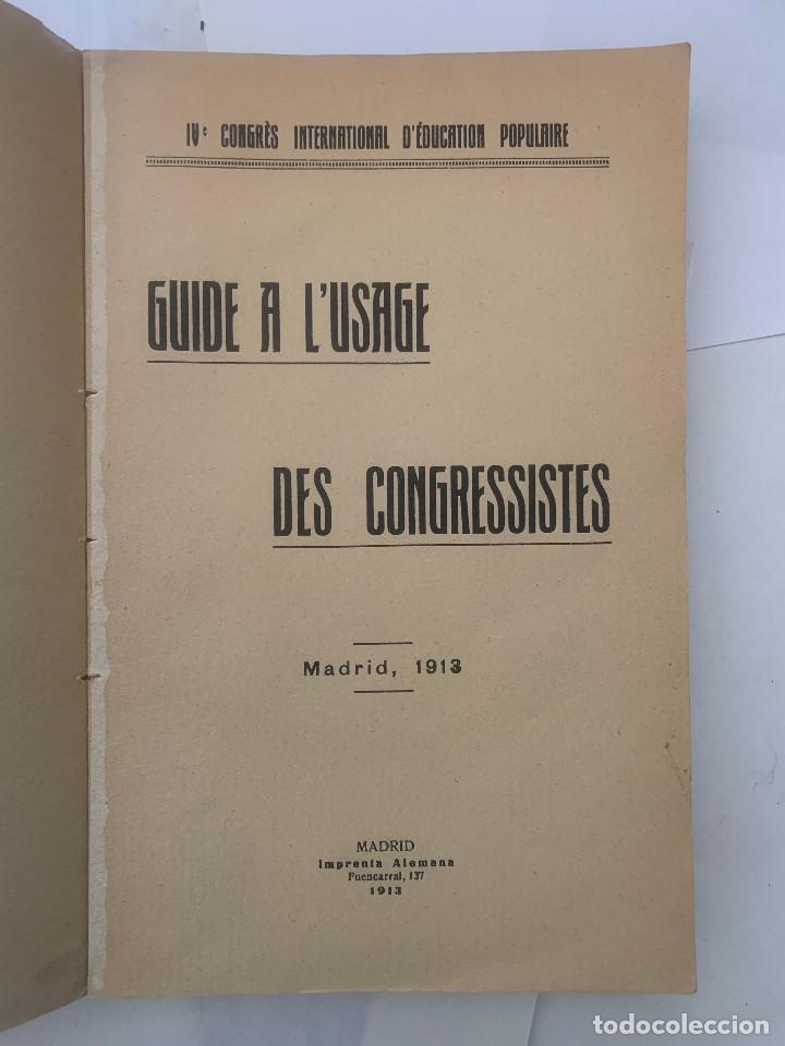 Libros antiguos: Guide a l&rsquo;usage des congressistes 1913 - Foto 2