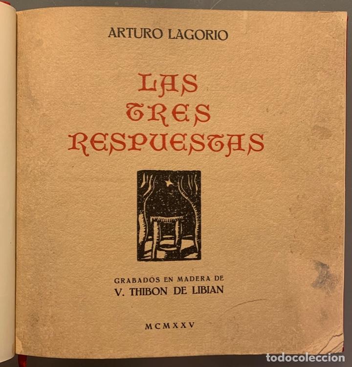 Libros antiguos: Arturo Lagorio. Las Tres Resuestas - Foto 1