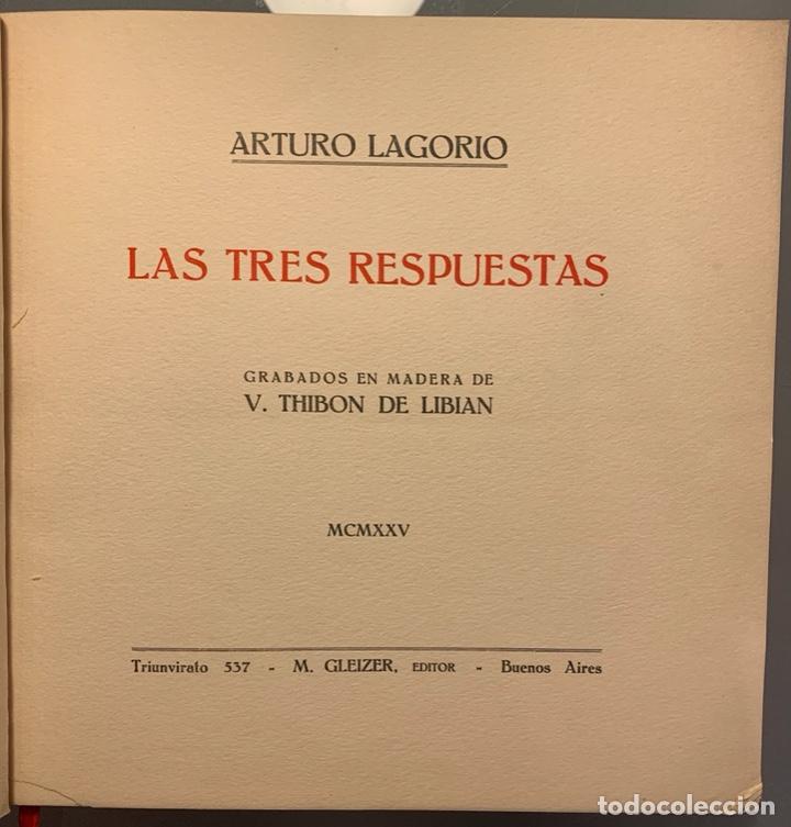 Libros antiguos: Arturo Lagorio. Las Tres Resuestas - Foto 2