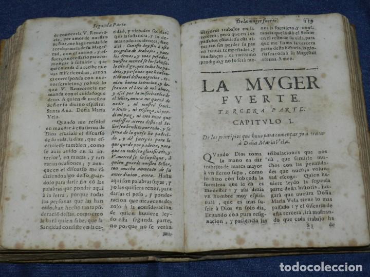 Libros antiguos: (MF) MIGUEL GONÇALEZ VAQUERO - LA MUGER FUERTE, POR OTRO TITULO LA VIDA DE DOÑA MARIA VELA 1674 - Foto 6 - 224171262