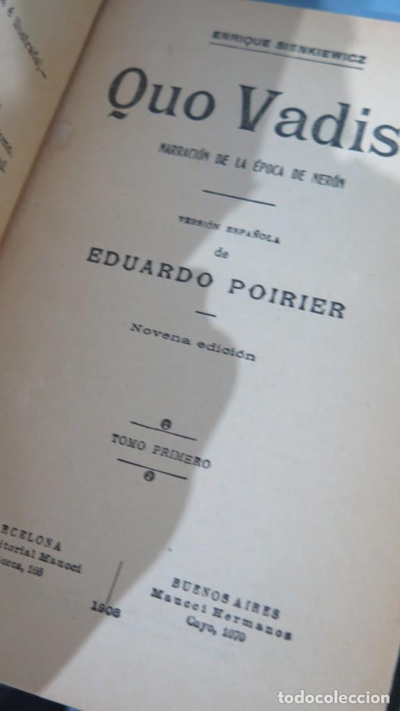 Libros antiguos: 1908.- QUO VADI. POIRIER. TOMO I - Foto 2