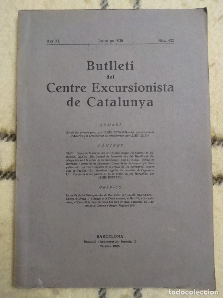Libros antiguos: 1930. Butlleti del Centre Excursionista de Catalunya. - Foto 1
