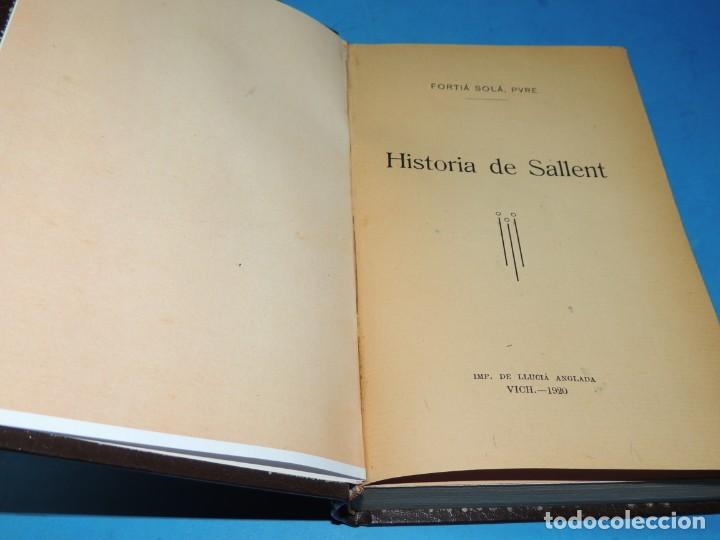 Libros antiguos: HISTORIA DE SALLENT.-FORTI&Aacute; SOL&Aacute;. Pvre. - Foto 3