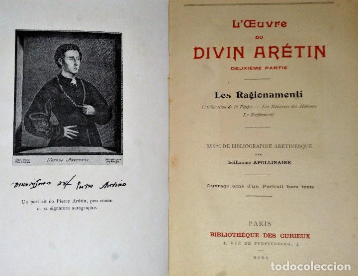 Libros antiguos: L&acute;OEUVRE DU DIVIN AR&Eacute;TIN. 2 TOMOS - Foto 4