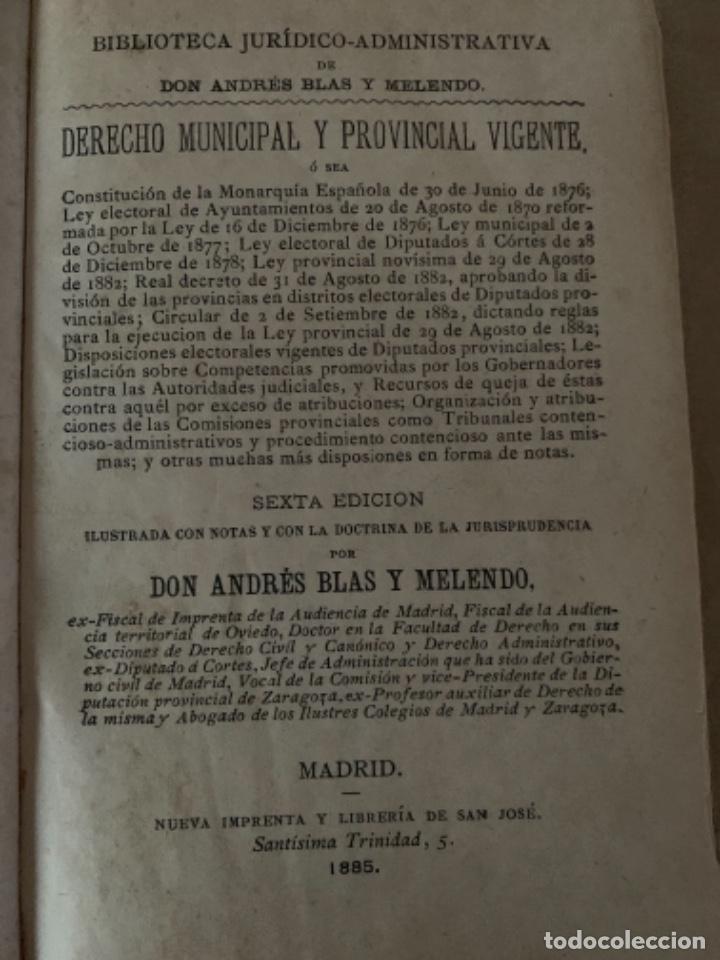 Libros antiguos: Derecho Municipal y provincial (CAJ, 2) - Foto 1