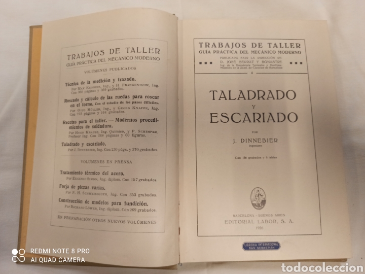 Libros antiguos: Taladrado y Escariado Trabajos de Taller - Foto 2