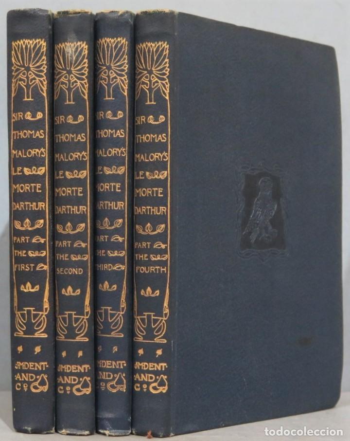 Libros antiguos: LE MORTE DARTHUR. SIR THOMAS MALORY. J.M. DENT. 4 TOMOS - Foto 1