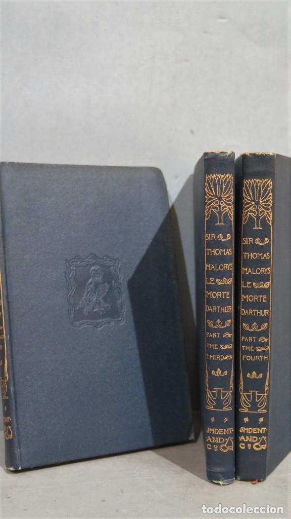 Libros antiguos: LE MORTE DARTHUR. SIR THOMAS MALORY. J.M. DENT. 4 TOMOS - Foto 5