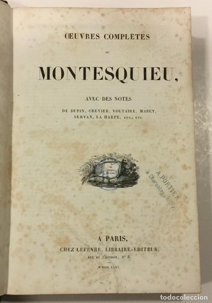 Libros antiguos: OEUVRES COMPL&Egrave;TES DE...MONTESQUIEU. 1835. - Foto 2
