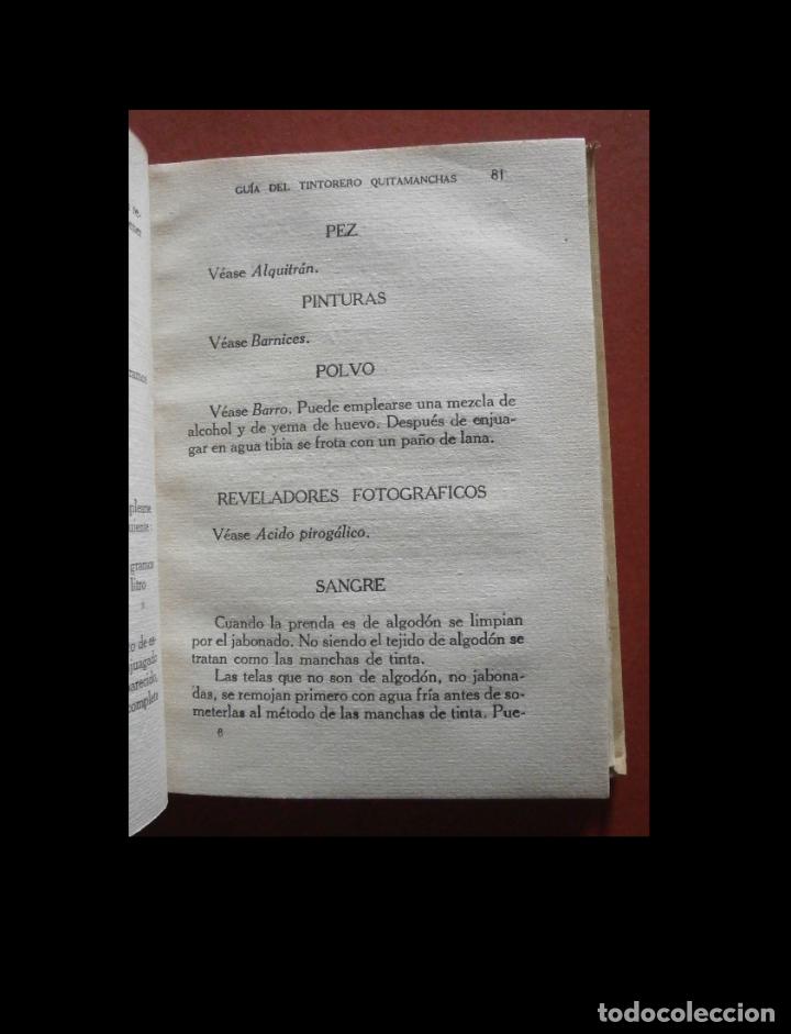 Libros antiguos: Guia del Tintorero Quitamanchas. S. de Torr&oacute;ntegui - Foto 3
