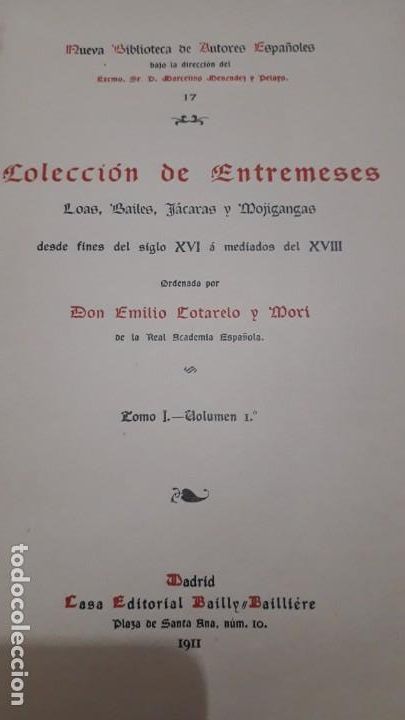 Libros antiguos: Colecci&oacute;n de entremeses 1911 - Foto 1
