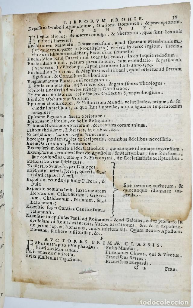 Libros antiguos: INDEX AVCTORVM ET LIBRORVM PROHIBITORVM. - Foto 4
