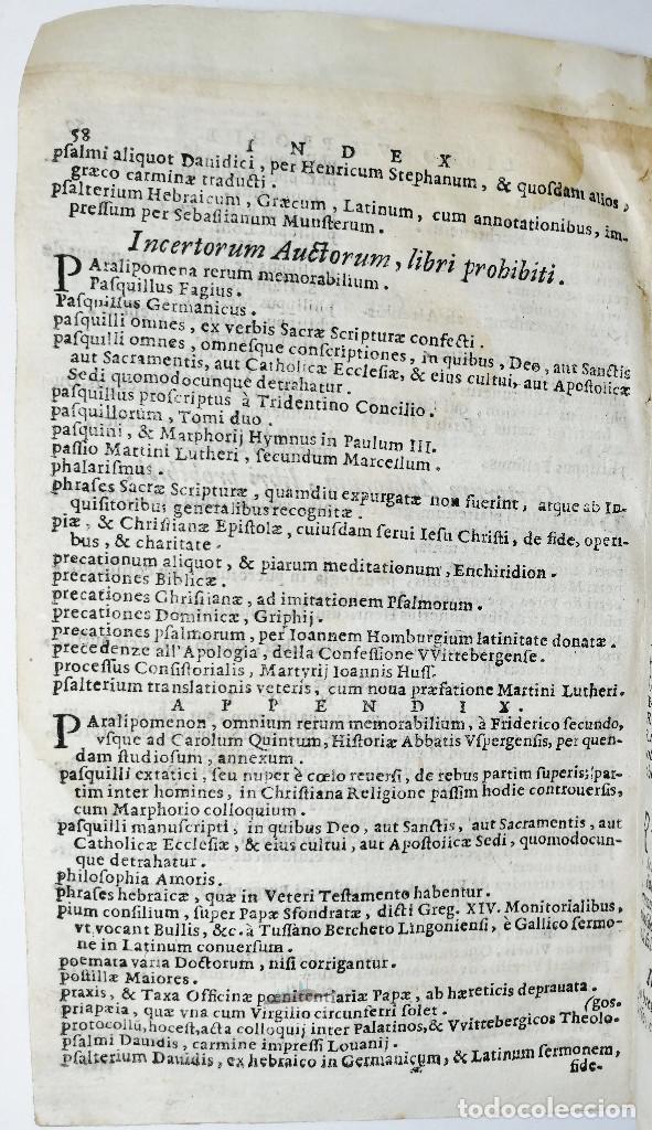 Libros antiguos: INDEX AVCTORVM ET LIBRORVM PROHIBITORVM. - Foto 6