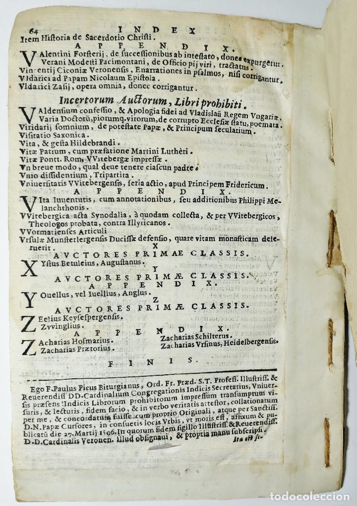Libros antiguos: INDEX AVCTORVM ET LIBRORVM PROHIBITORVM. - Foto 7